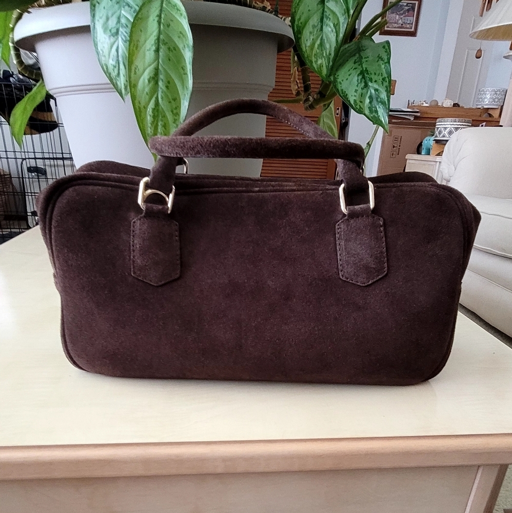 Isadora Made In Italy Chocolate Dark Brown Bowling East West Satchel